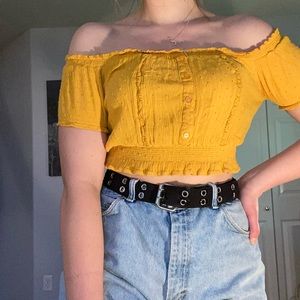 Yellow crop top